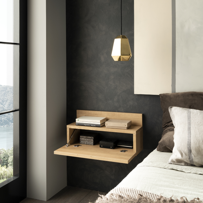  Mesa de noche Rock Board, madera maciza, armario pequeño para  dormitorio, para almacenamiento, mesita de noche de arte de cuero : Hogar y  Cocina